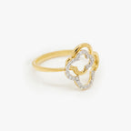 18ct Yellow Gold Diamond Clover Ring