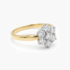 Pre-Owned 18ct Gold Diamond Floral Cluster Ring