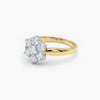 Pre-Owned 18ct Gold Diamond Floral Cluster Ring