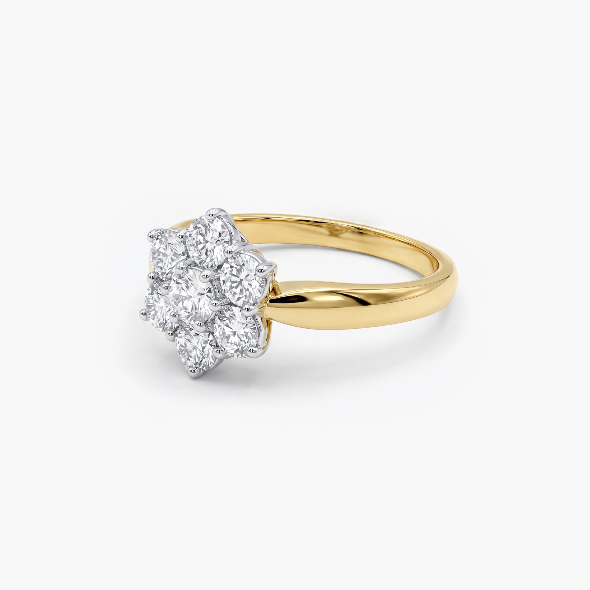 Pre-Owned 18ct Gold Diamond Floral Cluster Ring