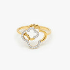 18ct Yellow Gold Diamond Clover Ring
