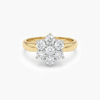 Pre-Owned 18ct Gold Diamond Floral Cluster Ring