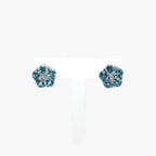 Daisy Blue Topaz & CZ Stud Earrings - Jordans Jewellers