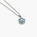 Daisy Blue Topaz & CZ Necklace - Jordans Jewellers