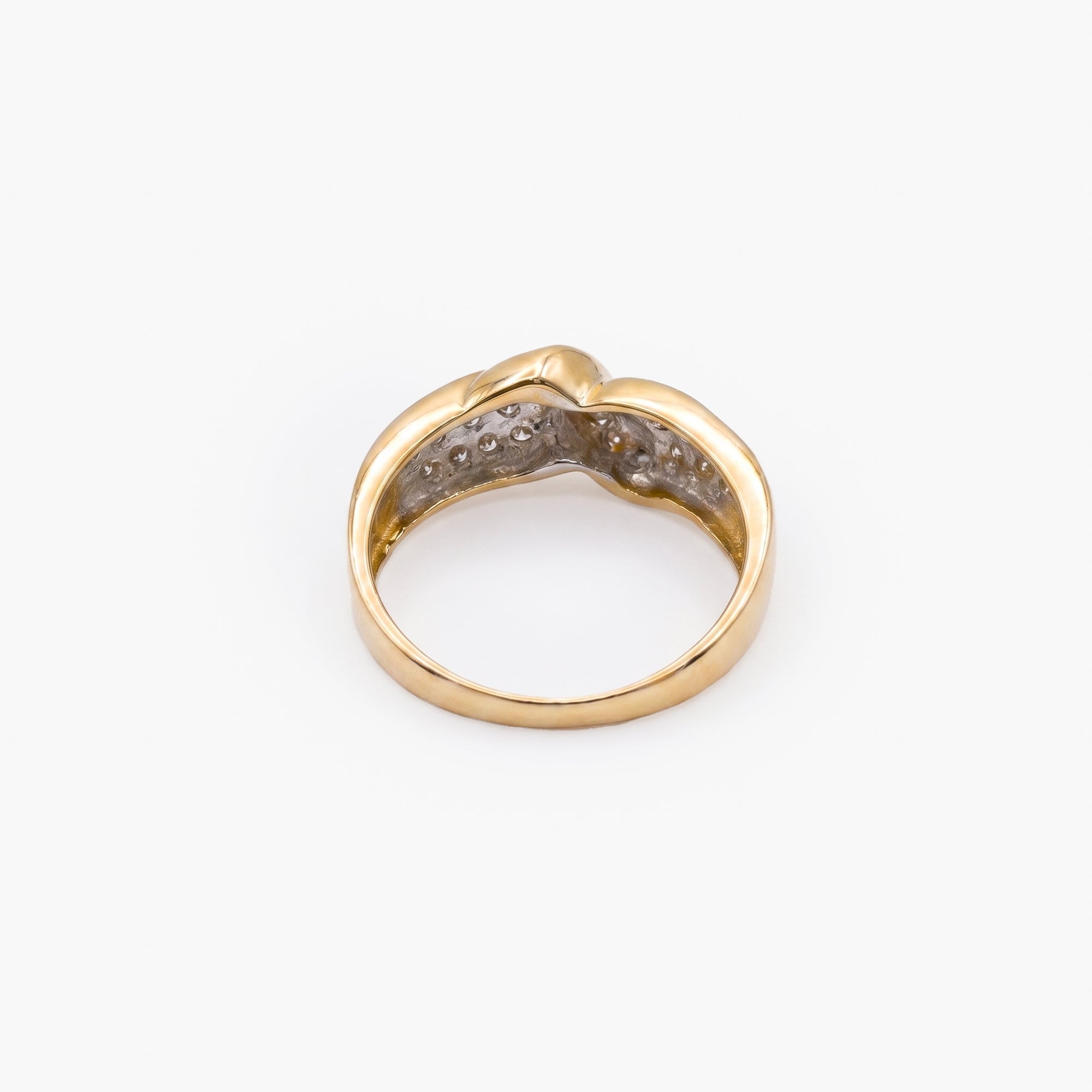 9ct Yellow Gold 0.50ct Diamond Pavé Crossover Band Ring