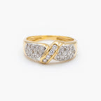 9ct Yellow Gold 0.50ct Diamond Pavé Crossover Band Ring