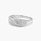 9ct White Gold Diamond Crossover Ring