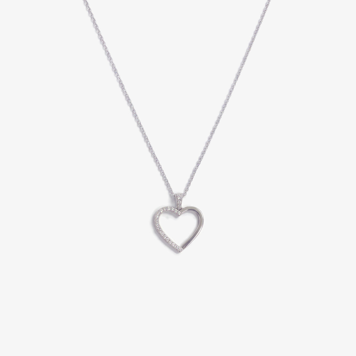 9ct Yellow Gold Diamond Heart Pendant Necklace