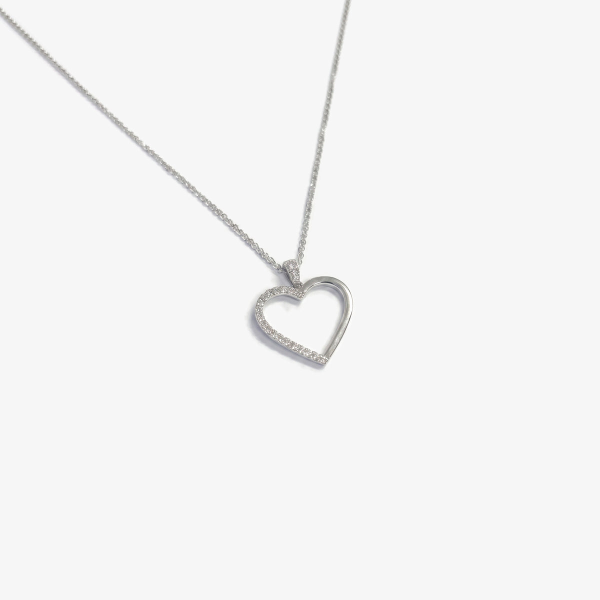 9ct Yellow Gold Diamond Heart Pendant Necklace