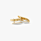 18ct Yellow Gold 0.22ct Diamond Pavé Huggie Hoop Earrings