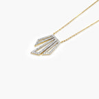 9ct Gold Diamond Art Deco Style Pendant Necklace