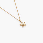 9ct Yellow Gold Diamond Centre Flower Pendant Necklace