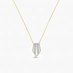 9ct Gold Diamond Art Deco Style Pendant Necklace