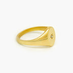 9ct Yellow Gold Diamond Star Signet Ring - Jordans Jewellers