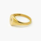 9ct Yellow Gold Diamond Star Signet Ring - Jordans Jewellers