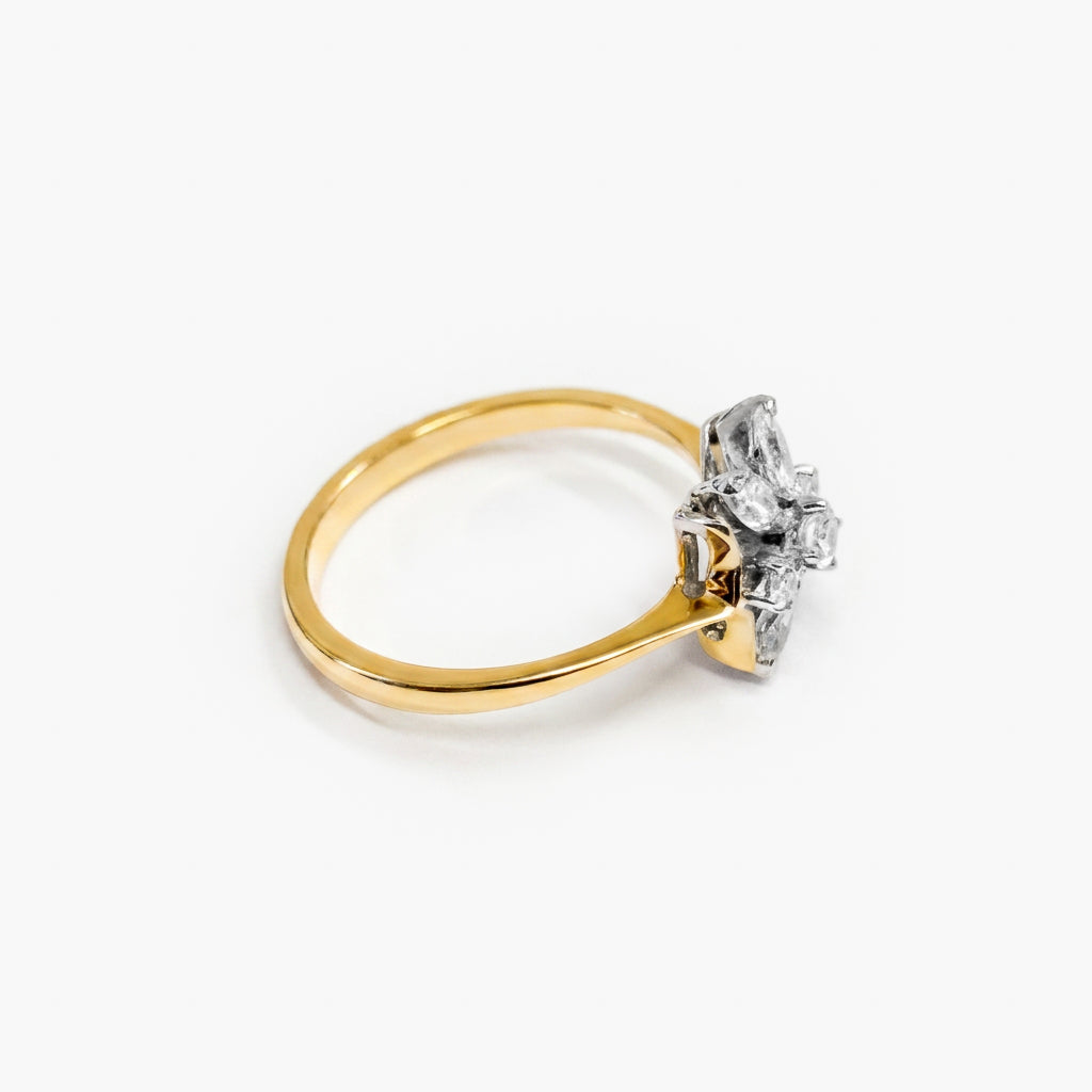 18ct Gold Diamond Marquise Cluster Ring