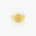 9ct Yellow Gold Diamond Star Signet Ring - Jordans Jewellers