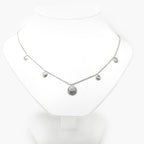 9ct White Gold Diamond Set Chain Necklace with Halo Pendant - Jordans Jewellers