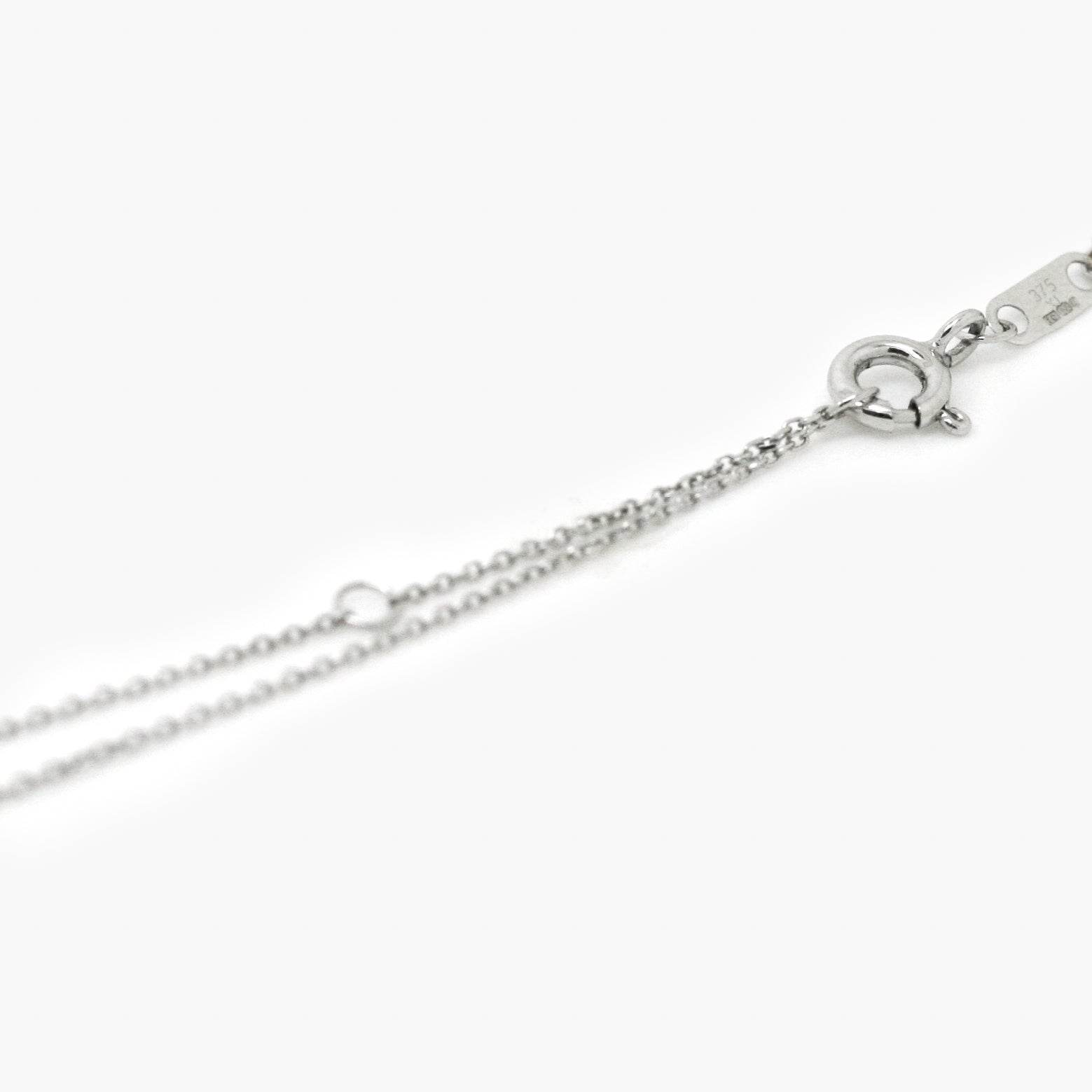 9ct White Gold Diamond Set Chain Necklace with Halo Pendant - Jordans Jewellers
