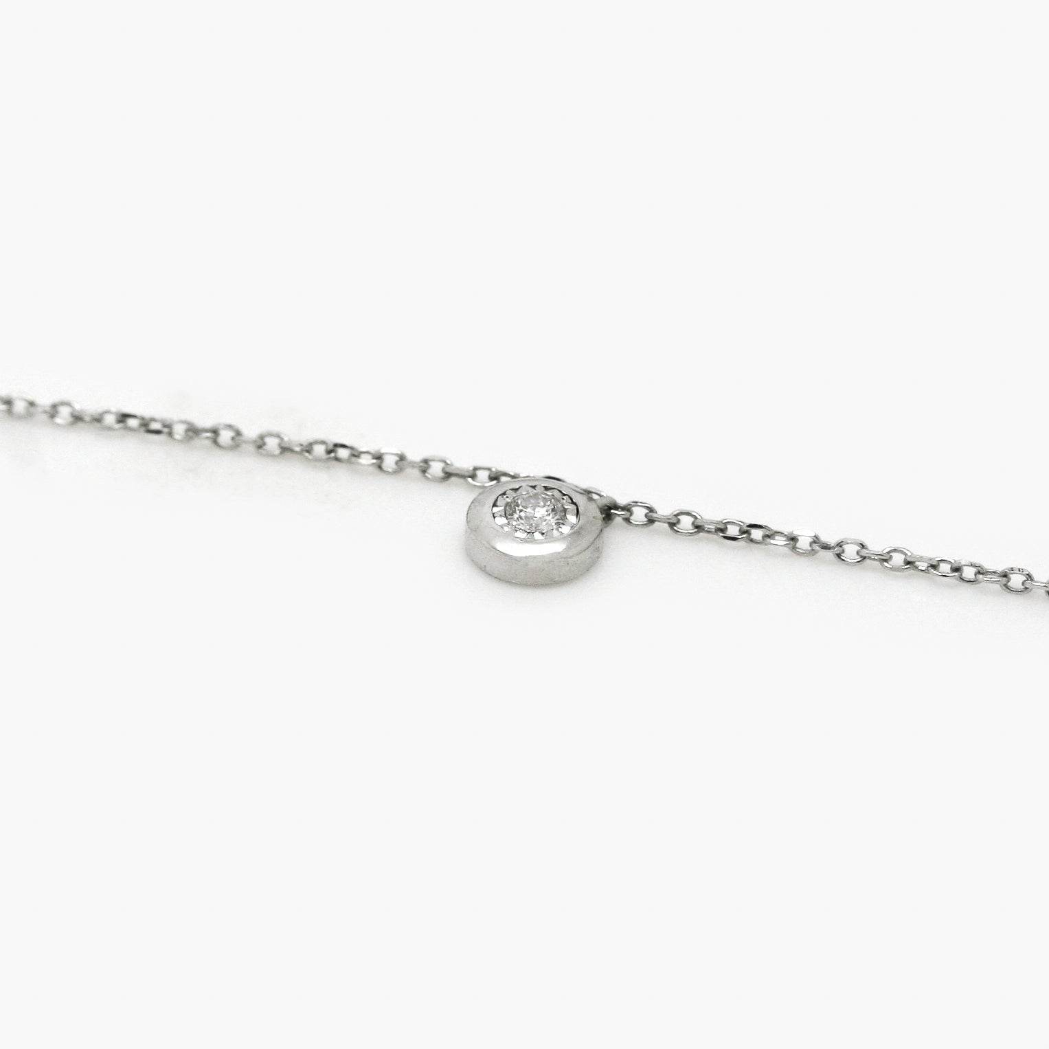 9ct White Gold Diamond Set Chain Necklace with Halo Pendant - Jordans Jewellers