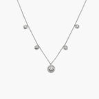 9ct White Gold Diamond Set Chain Necklace with Halo Pendant - Jordans Jewellers