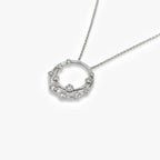 18ct White Gold Diamond Bubble Pendant Necklace