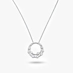 18ct White Gold Diamond Bubble Pendant Necklace