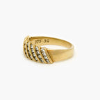 Bar-Set Multi-Row Diamond Ring in 9ct Gold - Jordans Jewellers