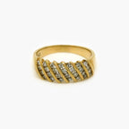 Bar-Set Multi-Row Diamond Ring in 9ct Gold - Jordans Jewellers