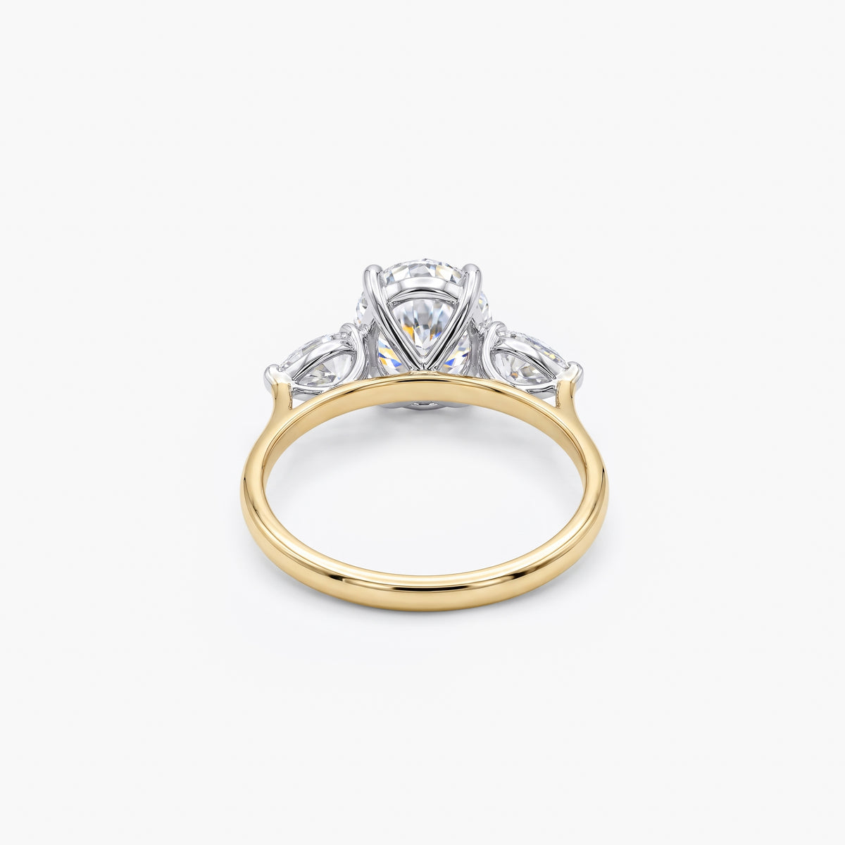 9ct Gold 3.57ct Lab Grown Diamond Oval Trilogy Ring