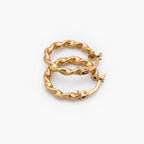 9ct Yellow Gold Polished Twisted Hoop Earrings