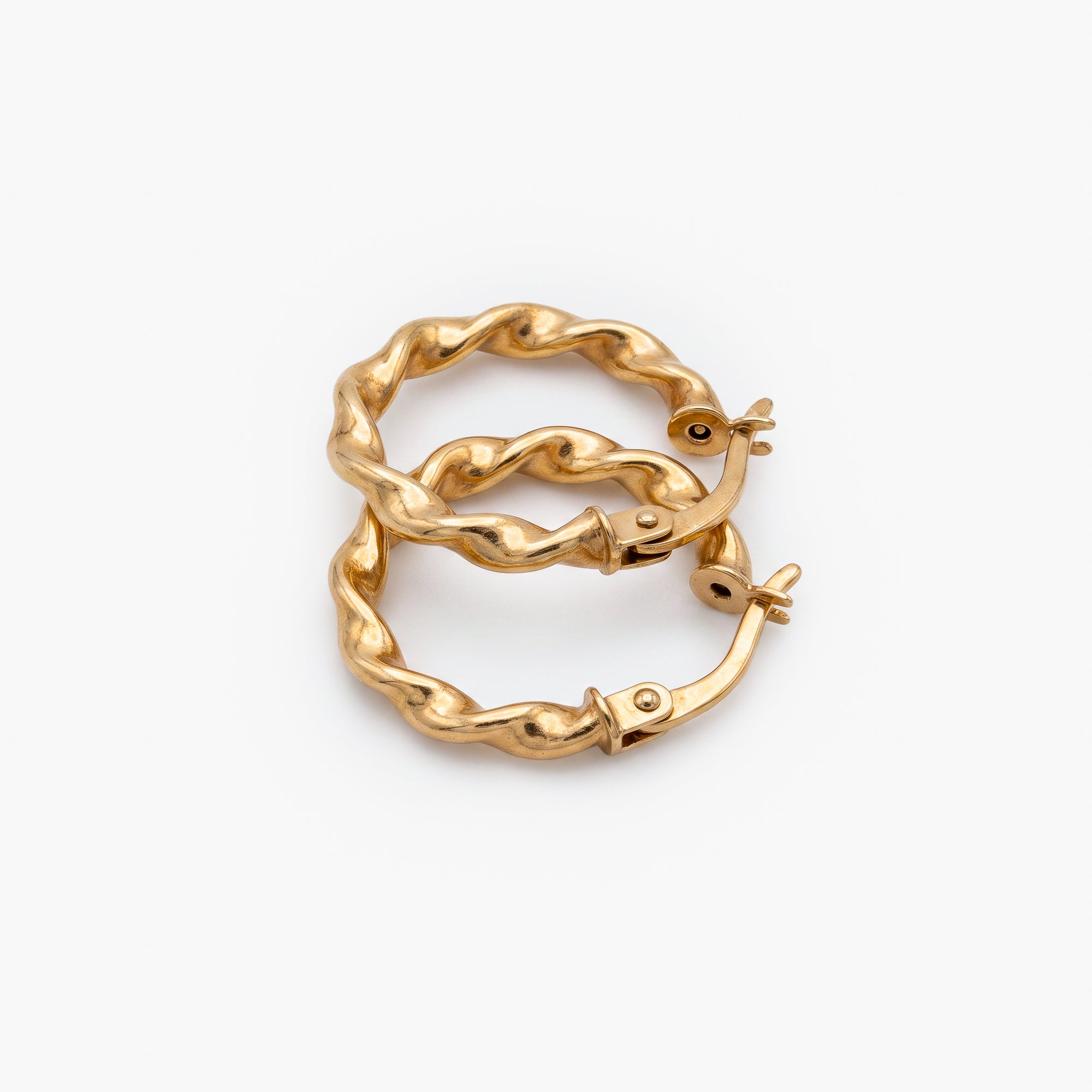 9ct Yellow Gold Polished Twisted Hoop Earrings