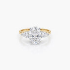 9ct Gold 3.57ct Lab Grown Diamond Oval Trilogy Ring