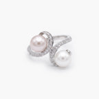 18ct White Gold Toi et Moi Pearl & Diamond Ring