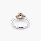 18ct Gold Yellow Diamond Halo Trilogy Ring 1.83ct