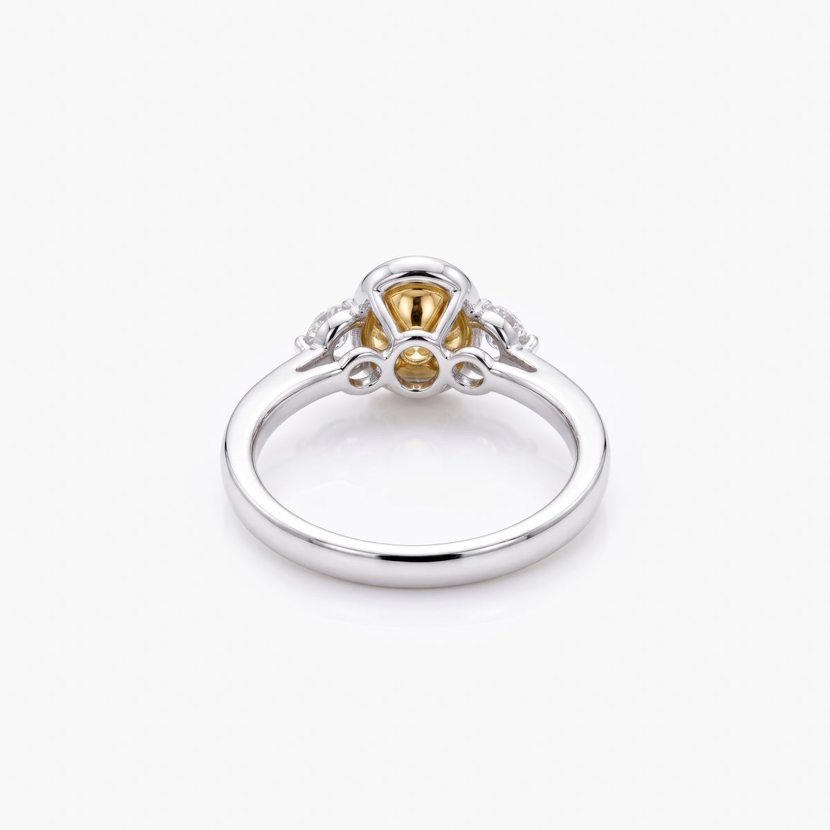 18ct Gold Yellow Diamond Halo Trilogy Ring 1.83ct