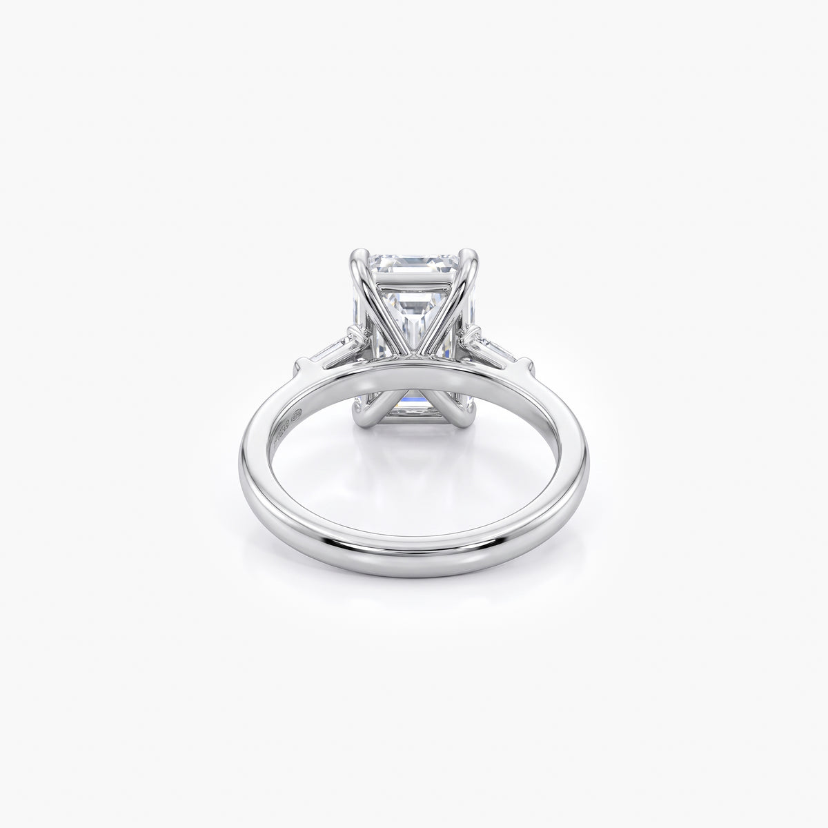 Platinum 3.07ct Lab Grown Emerald Cut Diamond Ring