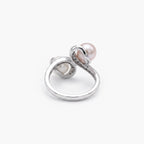 18ct White Gold Toi et Moi Pearl & Diamond Ring