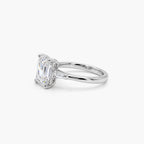 Platinum 3.07ct Lab Grown Emerald Cut Diamond Ring