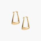 9ct Yellow Gold Polished Triangular Hoop Earrings