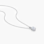 Platinum 1ct Lab Grown Diamond Oval Solitaire Pendant Necklace