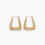 9ct Yellow Gold Polished Triangular Hoop Earrings