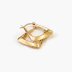 9ct Yellow Gold Polished Triangular Hoop Earrings
