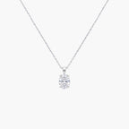 Platinum 1ct Lab Grown Diamond Oval Solitaire Pendant Necklace