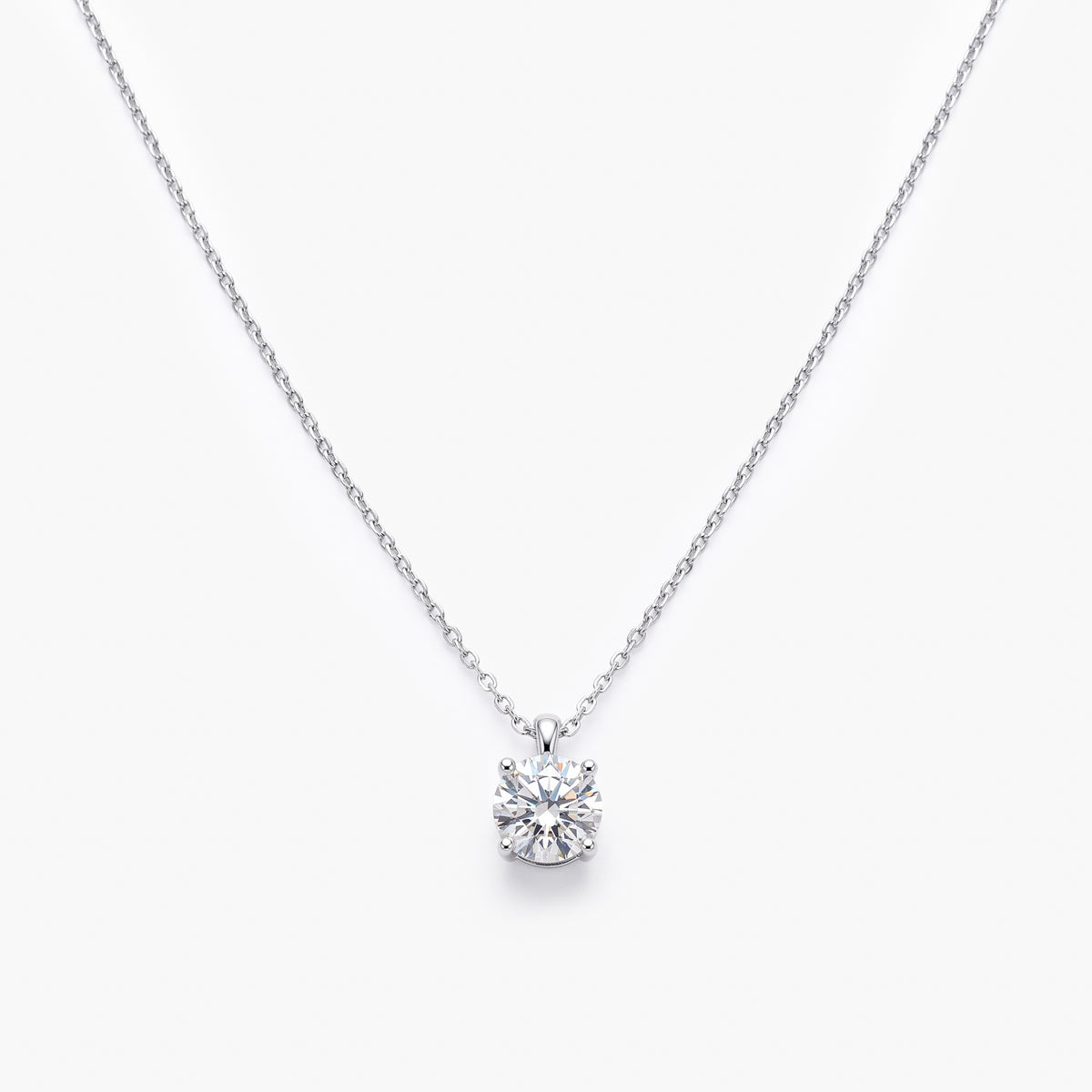 Platinum 2.04ct Lab Grown Diamond Round Solitaire Pendant Necklace