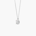 Platinum 1.00ct Lab Grown Diamond Round Solitaire Pendant Necklace
