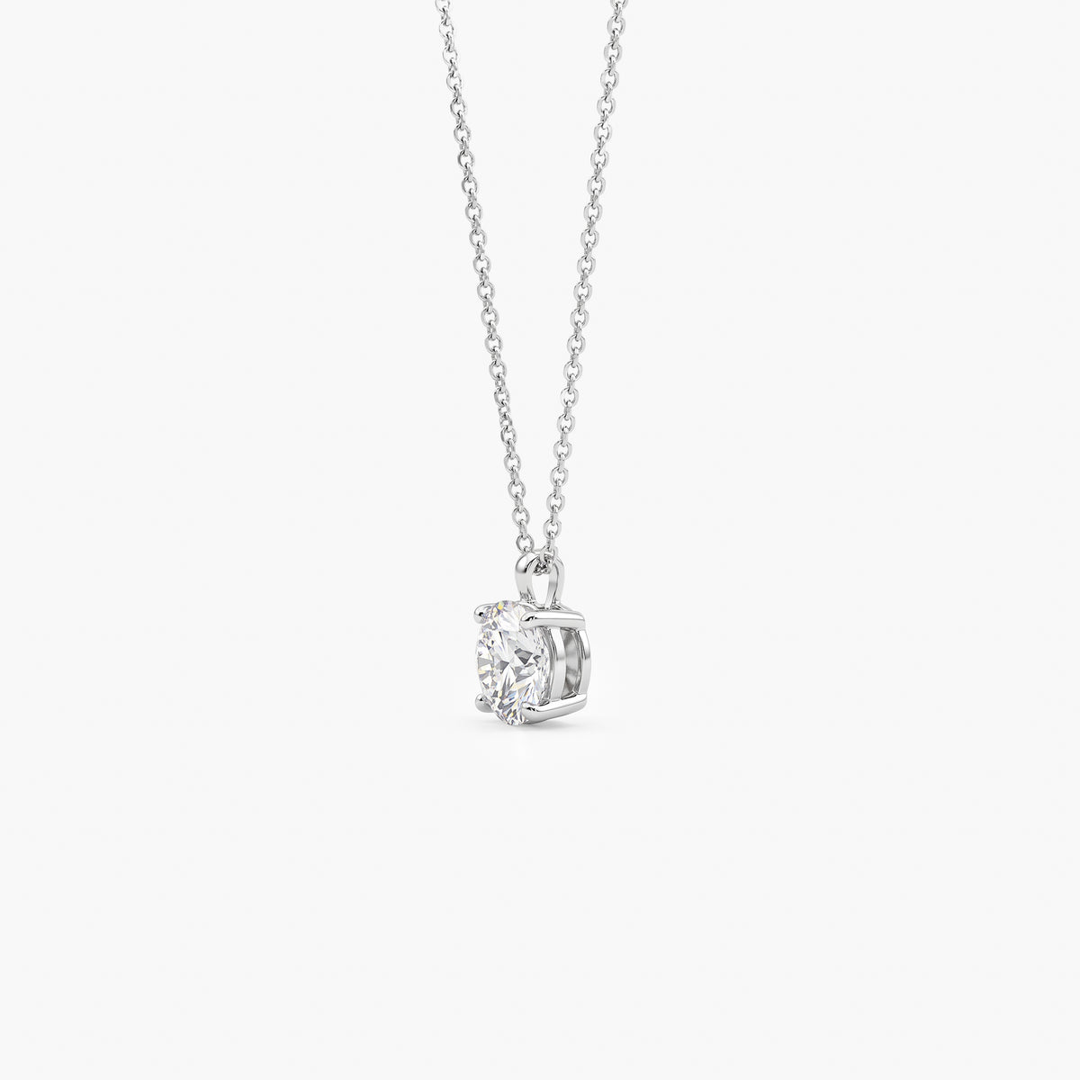 Platinum 2.04ct Lab Grown Diamond Round Solitaire Pendant Necklace