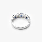 18ct White Gold Sapphire and Diamond Half-Eternity Ring