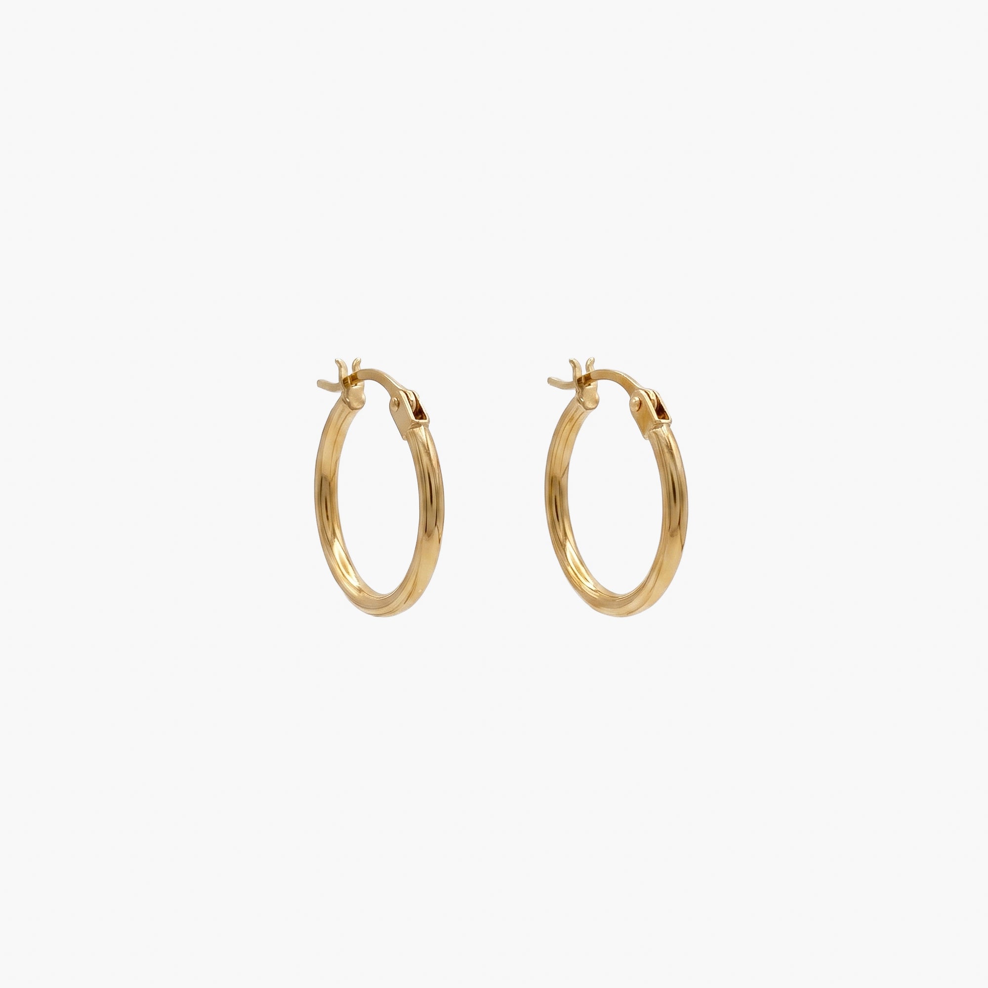 9ct Yellow Gold Small Twisted Tube Hoop Earrings