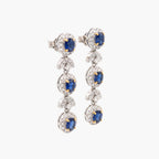 18ct White Gold Sapphire & Diamond Triple Drop Earrings